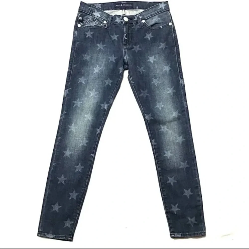 Rock & Republic Blue Star Pattern Jeans - Picture 9 of 9